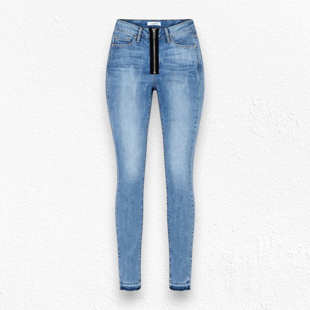 Good American Good Waist Zip High Rise Skinny Jeans Medium Wash Size 00 / 24